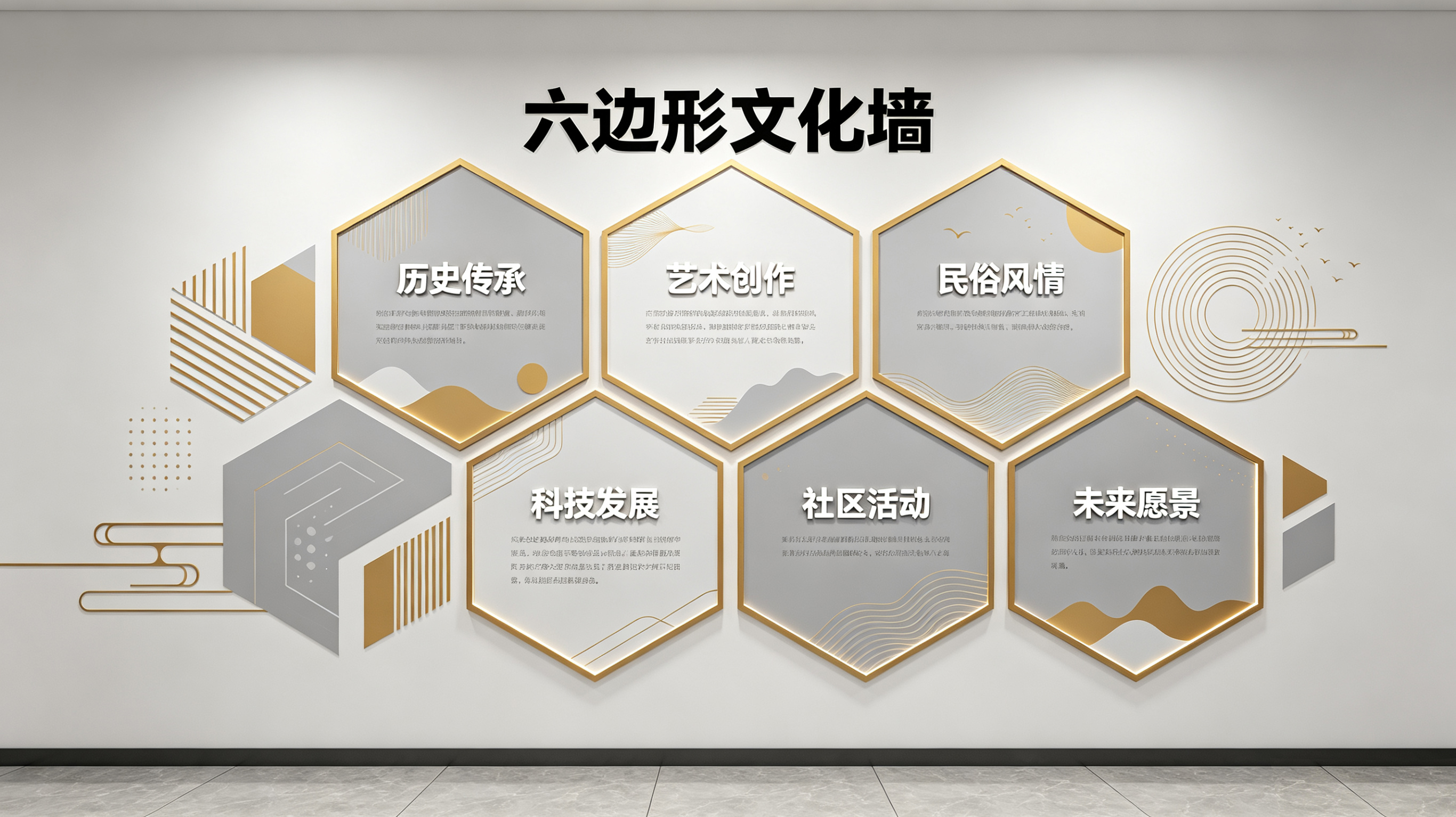 陆良企业文化墙 | 六边形信息美学